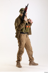 Whole Body Weapons-Rifle Man Pose with machine rifle White Army Athletic Bearded Studio photo references